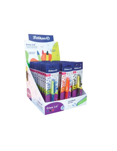 Expositor pelikan sobremesa erase 20 contenido 60 rollers colores surtidos y 36 recambios colores surtidos
