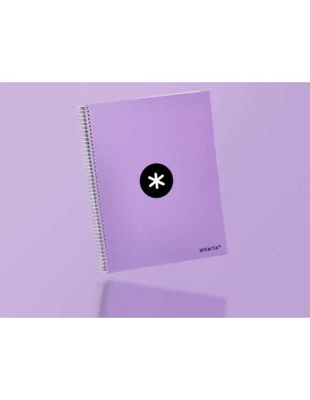 Cuaderno espiral a4 micro antartik tapa forrada 120h 100 gr horizontal 5 banda4 taladros color lavanda