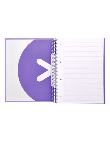 Cuaderno espiral a4 micro antartik tapa forrada 120h 100 gr horizontal 5 banda4 taladros color lavanda