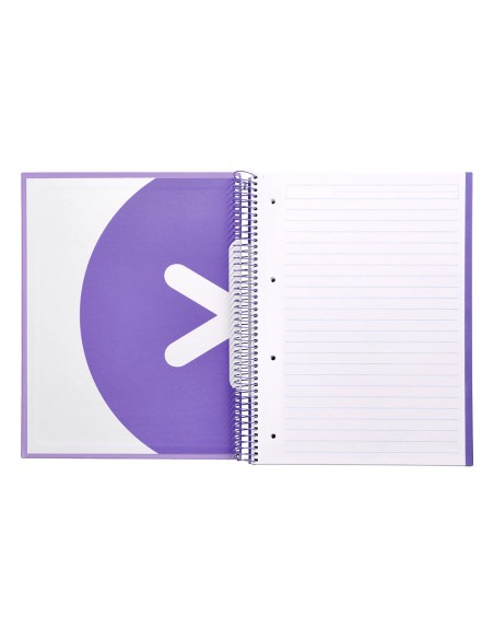 Cuaderno espiral a4 micro antartik tapa forrada 120h 100 gr horizontal 5 banda4 taladros color lavanda