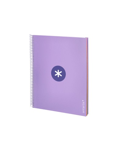 Cuaderno espiral a4 micro antartik tapa forrada 120h 100 gr horizontal 5 banda4 taladros color lavanda