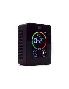 Medidor de co2 ewent pantalla led color detector calidad aire con indicador de temperatura y humedad usb c