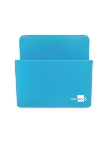 Cubilete portalapices liderpapel azul claro opaco plastico magnetico 125x75x40 mm