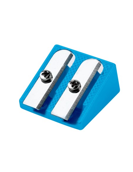 Sacapuntas liderpapel metalico cuna 2 usos color azul