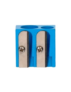 Sacapuntas liderpapel metalico cuna 2 usos color azul