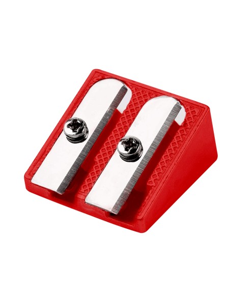 Sacapuntas liderpapel metalico cuna 2 usos color rojo