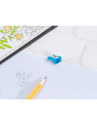 Sacapuntas liderpapel metalico cuna 1 uso color azul