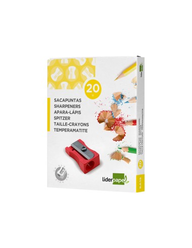Sacapuntas liderpapel metalico cuna 1 uso color rojo