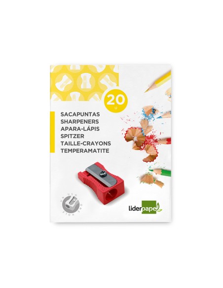 Sacapuntas liderpapel metalico cuna 1 uso color rojo