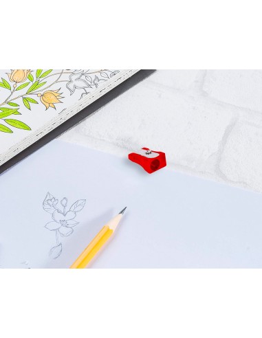 Sacapuntas liderpapel metalico cuna 1 uso color rojo