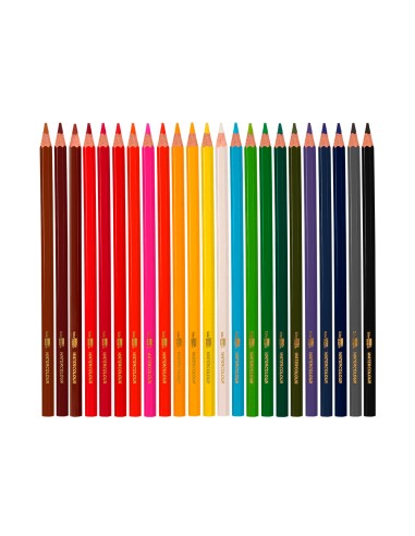 Lapices de colores acuarelables liderpapel caja de 24 unidades colores surtidos