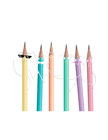 Lapices de grafito con goma stabilo swano mina 22 mm dureza hb lila pastel