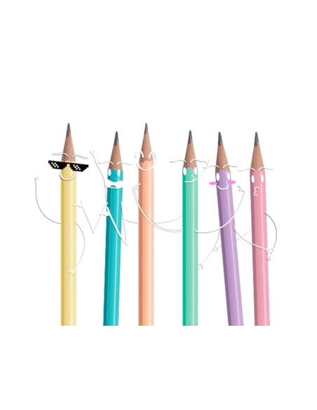 Lapices de grafito con goma stabilo swano mina 22 mm dureza hb verde pastel