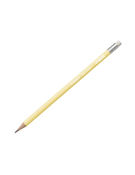 Lapices de grafito con goma stabilo swano mina 22 mm dureza hb amarillo pastel