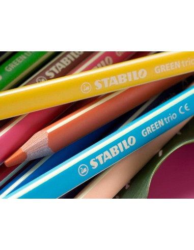 Lapices de colores stabilo green colors con certificado fsc estuche carton de 12 unidades colores surtidos