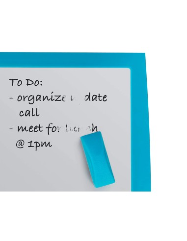 Pizarra blanca nobo magnetica marco azul 430x585 mm