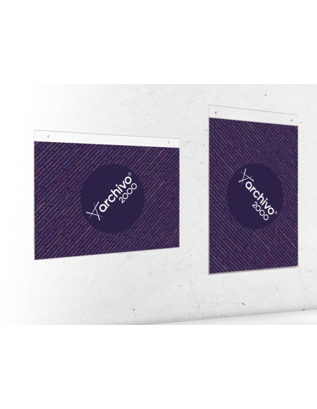 Expositor mural archivo 2000 con taladros ultra transparente din a4 vertical 210x325 mm