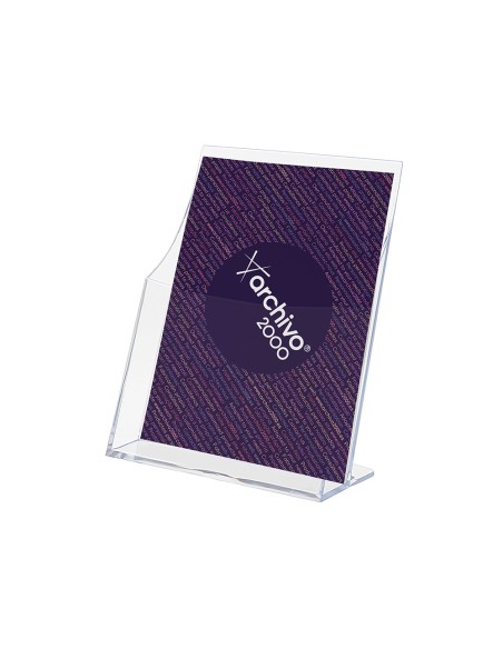 Expositor archivo 2000 premium portafolletos din a5 vertical cristal transparente 95x160x210mm