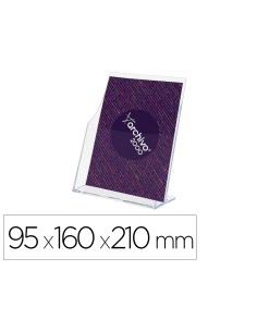 Expositor archivo 2000 premium portafolletos din a5 vertical cristal transparente 95x160x210mm