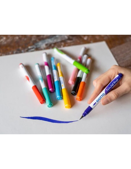 Rotulador giotto turbo soft brush punta de pincel caja de 10 unidades colores surtidos