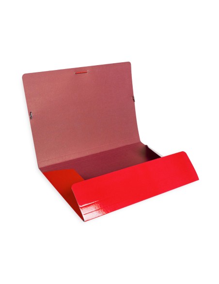 Carpeta liderpapel gomas folio 3 solapas carton plastificado color rojo