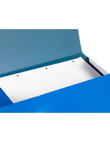 Carpeta liderpapel gomas folio 3 solapas carton plastificado color azul