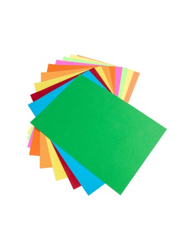 Bloc trabajos manuales liderpapel cartulina 240x315mm 10 hojas 5 colores neon 5 colores intensos