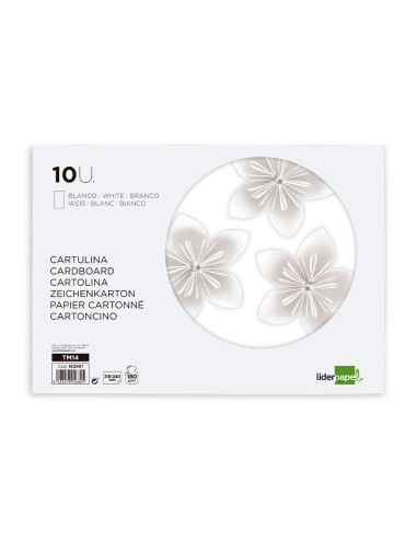 Bloc trabajos manuales liderpapel cartulina 240x315mm 10 hojas color blanco
