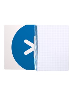 Cuaderno espiral a4 antartik tapa dura 80h 90gr cuadro 4mm con margen color azul oscuro