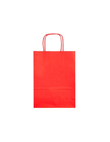 Bolsa papel q connect celulosa rojo l con asa retorcida 320x400x14 mm