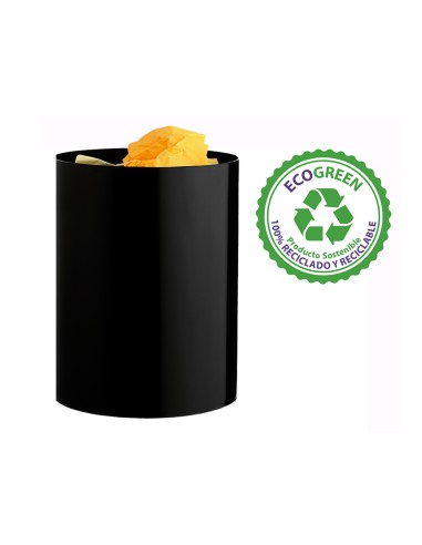 Papelera plastico archivo 2000 ecogreen 100 reciclada 18 litros color negro 260x335 mm