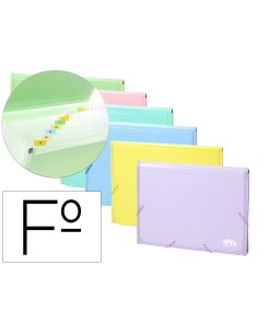 Carpeta clasificadora carhivo 13 departamentos polipropileno color soft expositor de 12 unidades