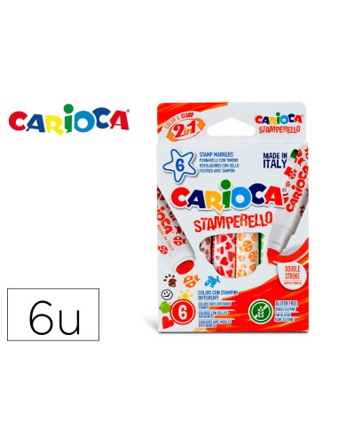 Rotulador carioca stamperello caja 6 unidades colores surtidos