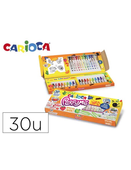 Rotulador carioca perfume caja 30 unidades colores surtidos