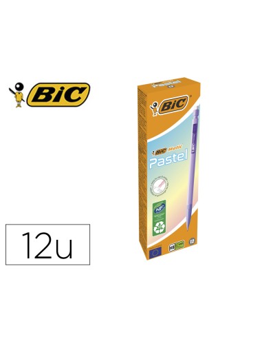 Portaminas bic matic pastel 07 mm caja de 12 unidades colores surtidos