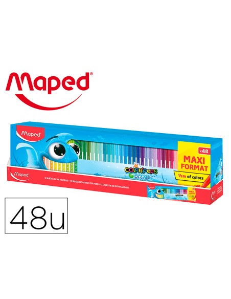 Rotulador maped color peps ocean caja de 48 unidades colores surtidos
