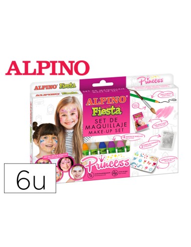 Barra de maquillaje alpino princesa caja de 6 unidades colores surtidos