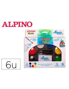 Paleta maquillaje alpino acuarelable pro 6 colores surtidos
