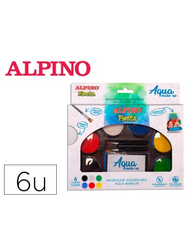 Paleta maquillaje alpino acuarelable pro 6 colores surtidos