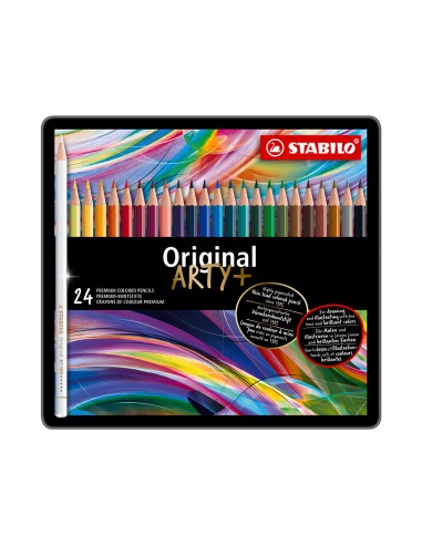 Lapices de colores stabilo acuarelables original arty estuche metalico de 24 colores surtidos