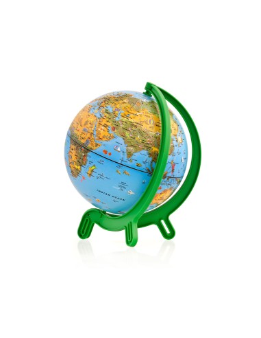 Globo terraqueo nova rico mini giacomino base de plastico alta resistencia 16 cm diametro