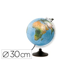 Globo terraqueo nova rico con luz uranio relieve base y meridiano con lupa diametro 30 cm
