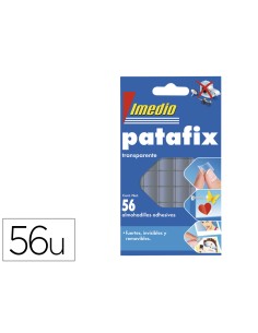 Sujetacosa imedio patafix almohadilla adhesiva transparente removible blister de 56 unidades