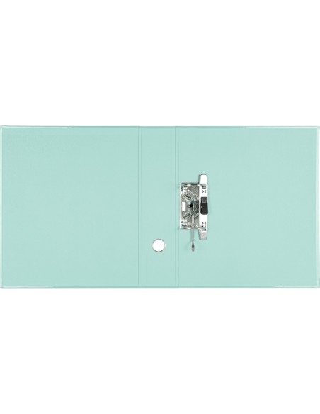 Archivador de palanca liderpapel a4 color system forrado sin rado lomo 80 mm menta compresor metalico