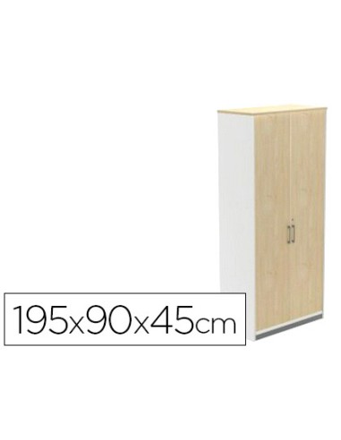Armario rocada con cuatro estantes y dos puertas serie store 195x90x45 cm acabado aw04 blanco blanco