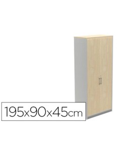 Armario rocada con cuatro estantes y dos puertas serie store 195x90x45 cm acabado ab04 aluminio blanco