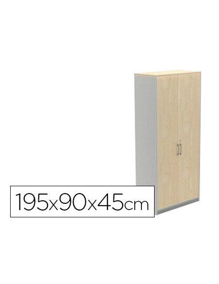 Armario rocada con cuatro estantes y dos puertas serie store 195x90x45 cm acabado ab04 aluminio blanco Armario rocada con cuatro estantes y dos puertas serie store 195x90x45 cm acabado ab04 aluminio blanco