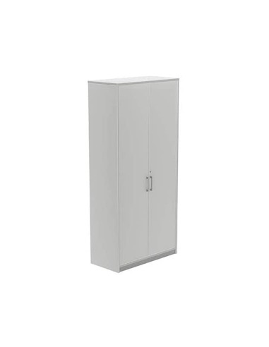 Armario rocada con cuatro estantes y dos puertas serie store 195x90x45 cm acabado ab02 aluminio gris