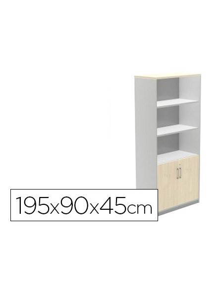 Armario rocada con tres estantes y dos puertas inferiores serie store 195x90x45 cm acabado aw04 Armario rocada con tres estantes y dos puertas inferiores serie store 195x90x45 cm acabado aw04