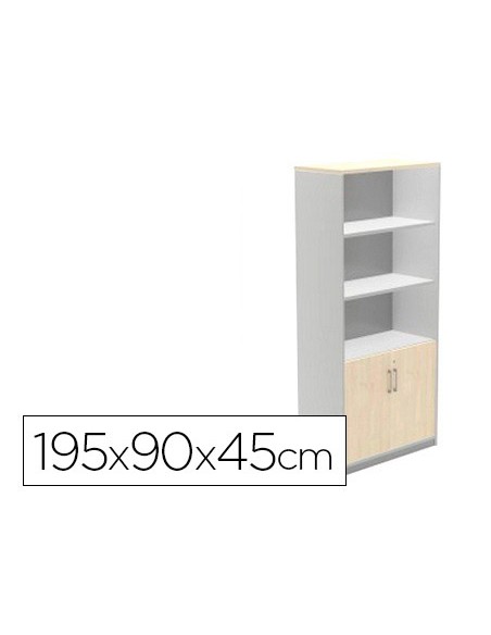 Armario rocada con tres estantes y dos puertas inferiores serie store 195x90x45 cm acabado ab04 Armario rocada con tres estantes y dos puertas inferiores serie store 195x90x45 cm acabado ab04